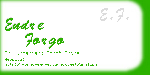 endre forgo business card
